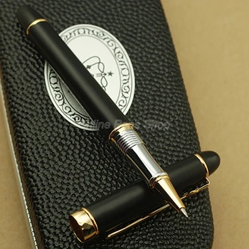 Профессиональная шариковая ручка с металлическим роликом Duke Black & Golden DRP004