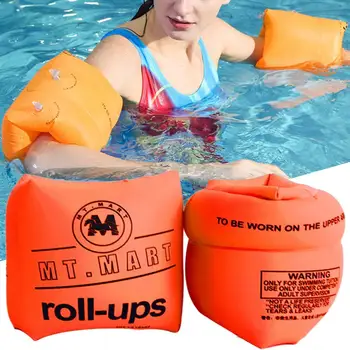 1 пара надувных рукавов Двойные подушки безопасности Толстые взрослые Детские плавательные рукава Плавающие рукава для бассейна Принадлежности для обучения плаванию
