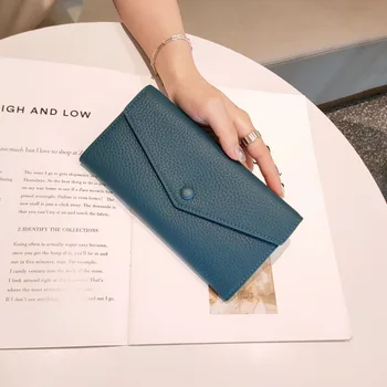 Дизайнерский кошелек из натуральной кожи Модные кошельки Длинный кошелек-конверт Кошелек для женщин