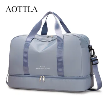 Сумки AOTTLA Для женщин, нейлоновые Новые багажные сумки для женщин, сумка через плечо, мужская дорожная сумка, повседневная женская модная сумка через плечо