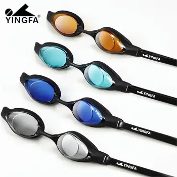 Очки для плавания с защитой от запотевания и ультрафиолета YINGFA, регулируемые очки для плавания с затычкой для носа
