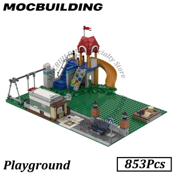 Городская игровая площадка Модульные здания MOC Building Block DIY Education Brick Детская игрушка в подарок
