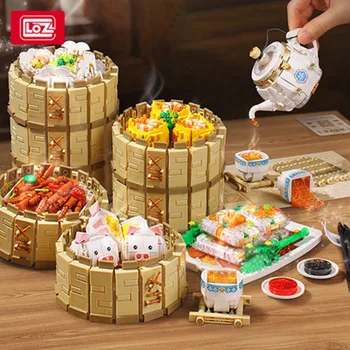 LOZ традиционная десертная еда, игрушки, мини-кубики, вкусная еда, Строительные блоки, Игрушечные кирпичики, развивающие 1265