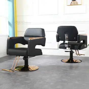 Парикмахерское профессиональное парикмахерское кресло, легкие Роскошные Модные парикмахерские кресла, Подъемные кресла для домашнего салона красоты, Современная мебель для салона